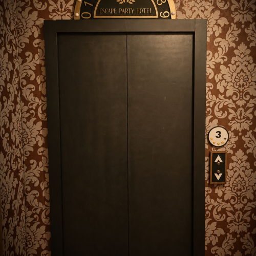 Ascensor vintage con viñeta negra